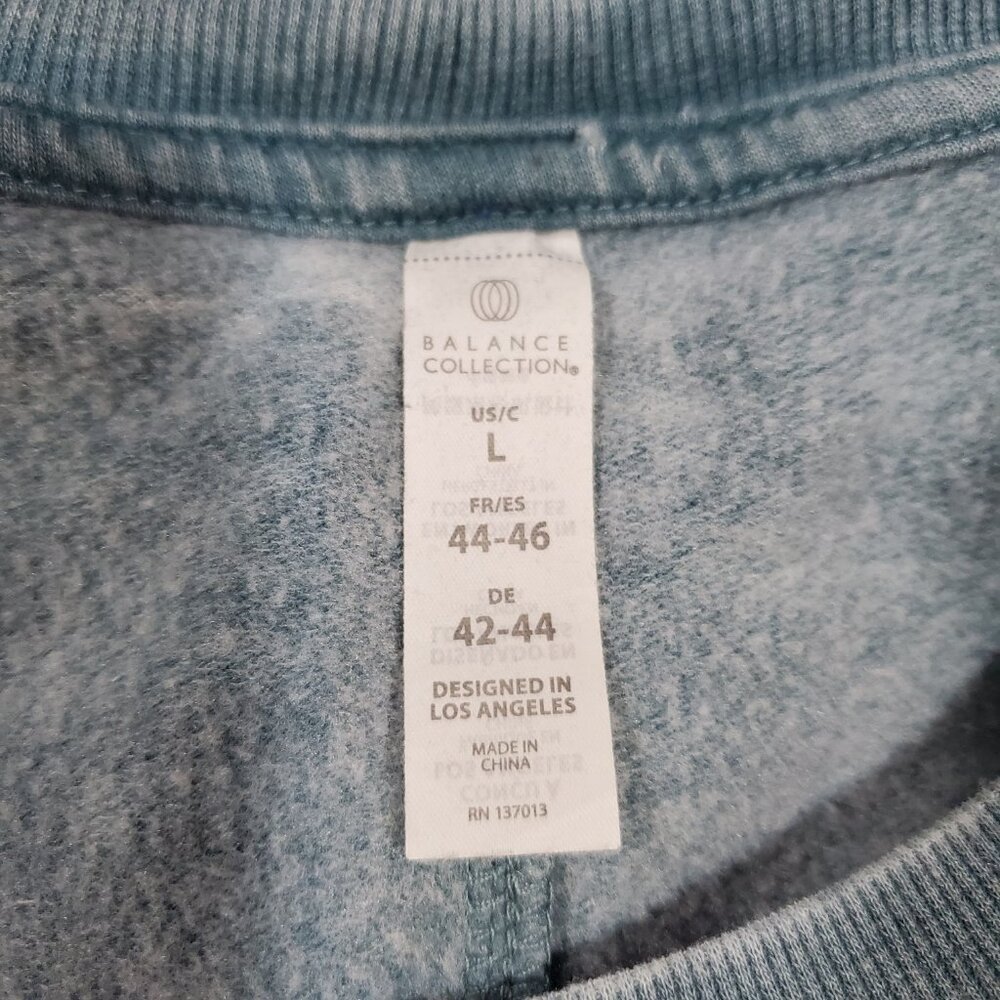 Balance Collection Lightweight Fleece Yoga Tunic Sweatshirt Faded Teal L - Picture 3 of 3